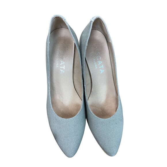 Viscata Barcelona Womens Grey Canvas Wedge Espadrilles shoes size 39/8 SKU 9241 - Picture 12 of 12